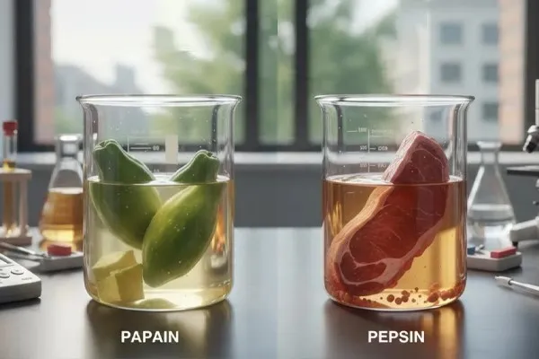 Papain khác gì với pepsin? So sánh chi tiết hai loại enzyme protease